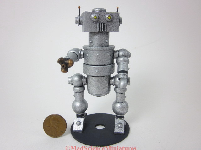 Retro robot DR102 mad science 1/12 scale dollhouse miniature - MadScienceMiniatures.com